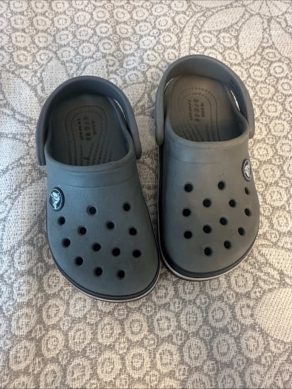 CROCS Classic Clog in Gray with Black Accents - Kids